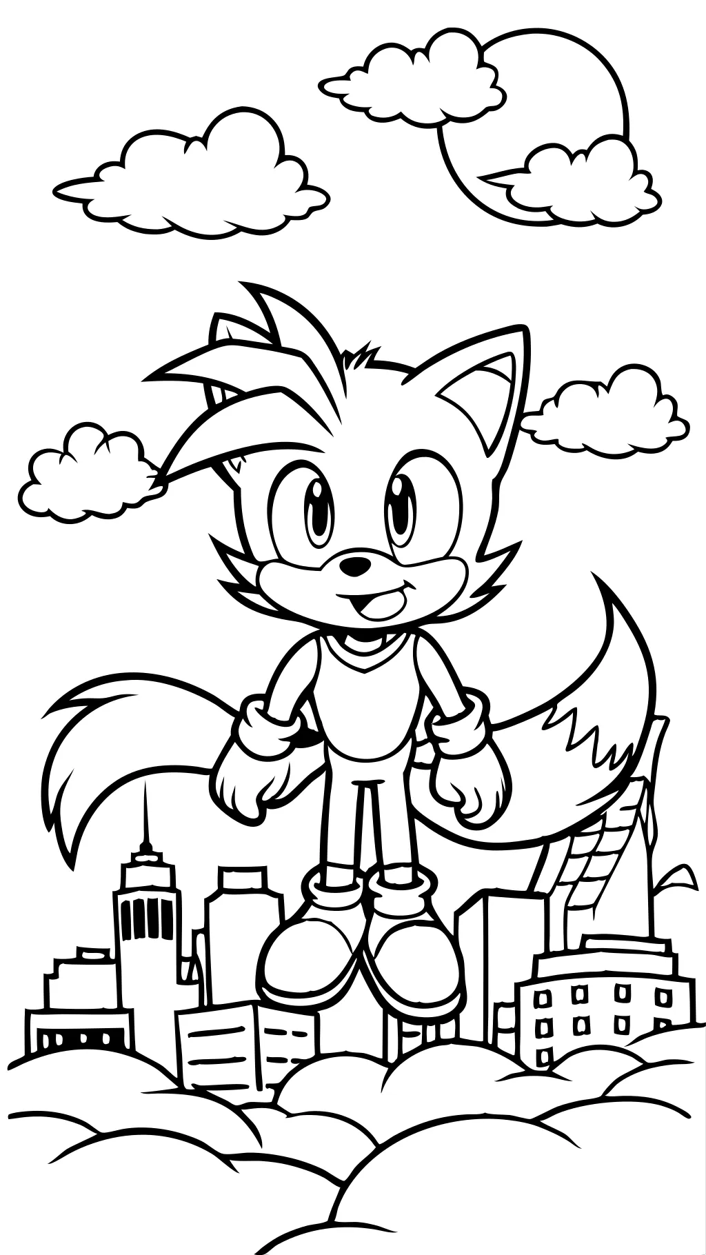 tails sonic coloring page